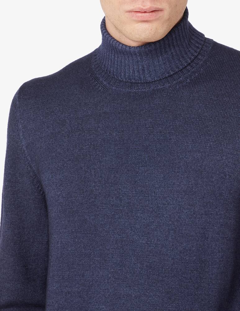 Gran Sasso Wool turtleneck - blue - picture 8 Gran Sasso Wool turtleneck - blue - picture 8