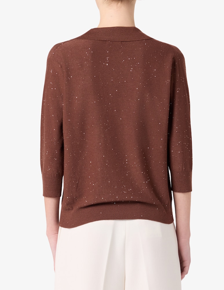 Rinascente Collection Polo con micro paillettes - immagine 3 Rinascente Collection Polo con micro paillettes - immagine 3