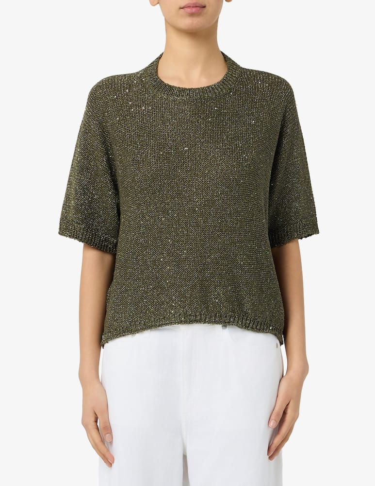 rinascente Rinascente Collection Maglione traforato in cotone a maniche corte