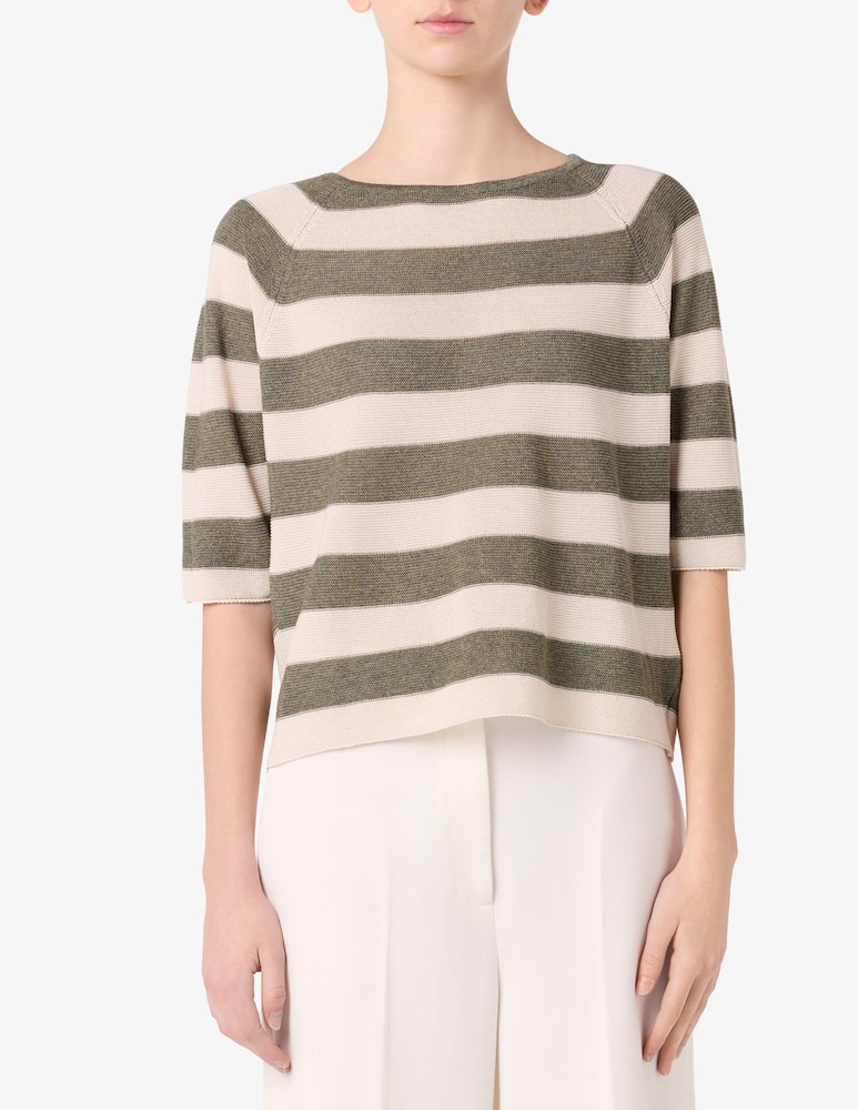 Rinascente Collection Maglione a righe con maniche a tre quarti - immagine 1 Rinascente Collection Maglione a righe con maniche a tre quarti - immagine 1