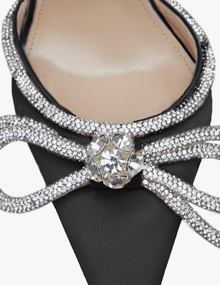 rinascente Mach & Mach Sandali in raso con doppio fiocco - Nero