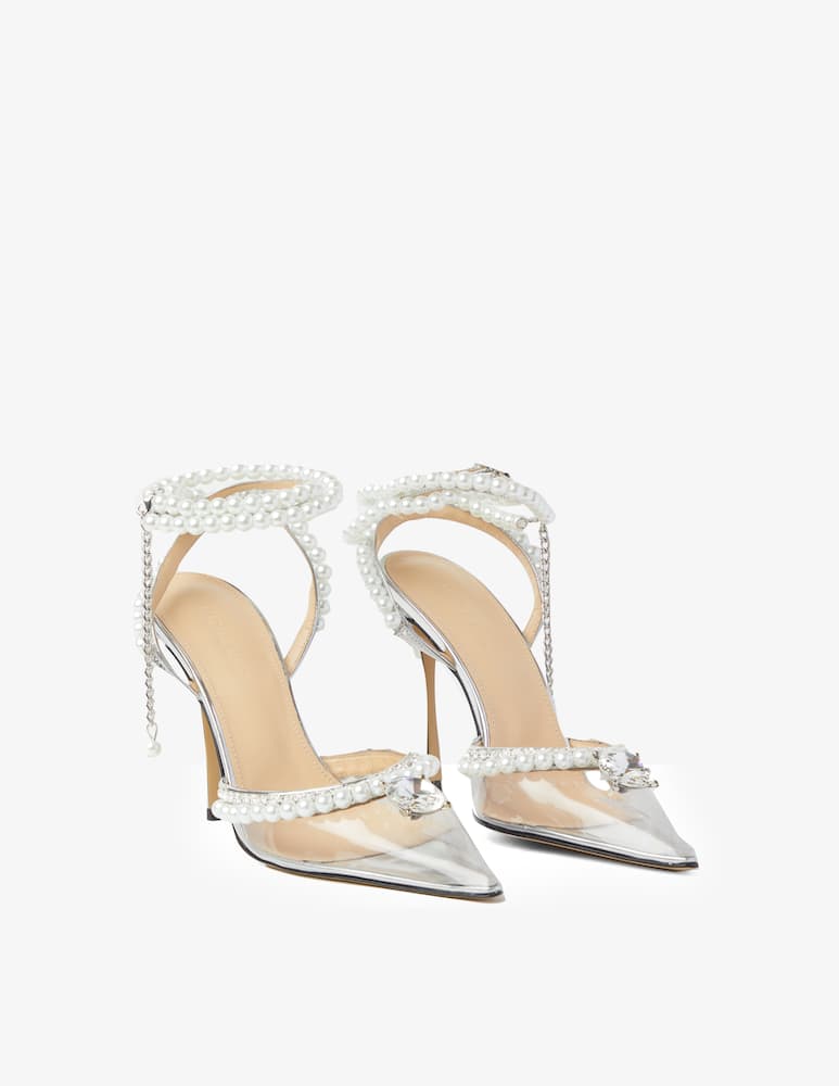 rinascente Mach & Mach Pearl ankle sandals - Silver