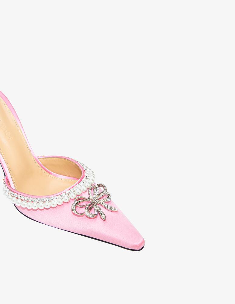 rinascente Mach & Mach Sophie satin ankle pearls pumps - Pink