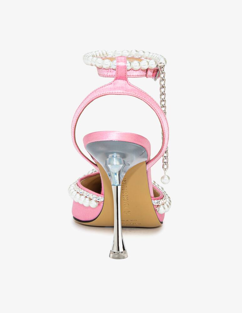 rinascente Mach & Mach Sophie satin ankle pearls pumps - Pink