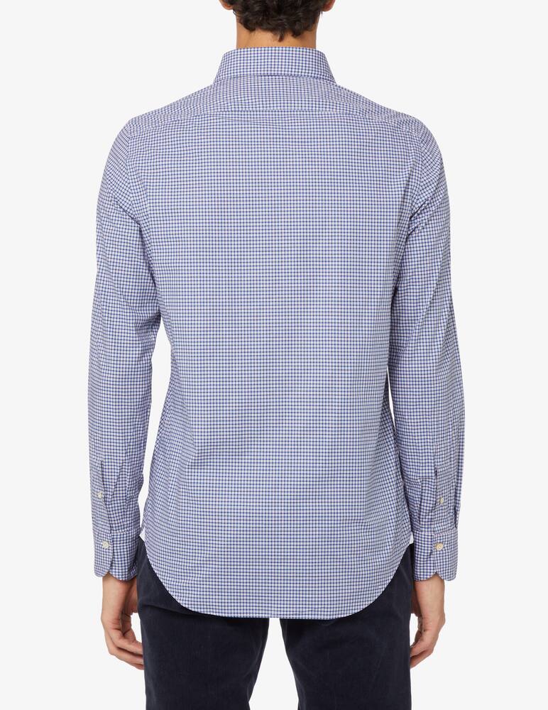 rinascente Finamore Camicia micro quadro - Blu e rosso