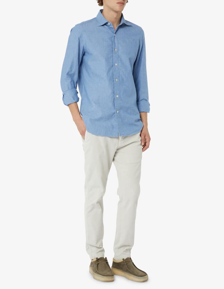 rinascente Finamore Camicia super chambray tu - Blu