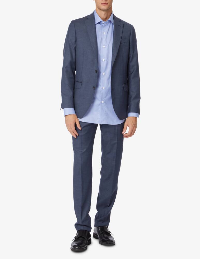 rinascente Finamore Camicia micro pied de poule - Azzurro