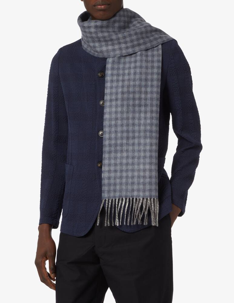 rinascente Piacenza Cashmere Sciarpa in cashmere a scacchi - Blu