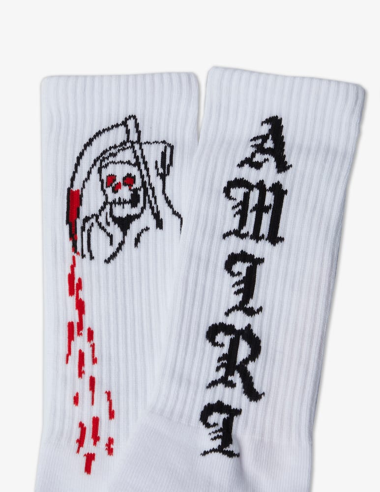 rinascente Amiri Wes lang reaper blood sock - White