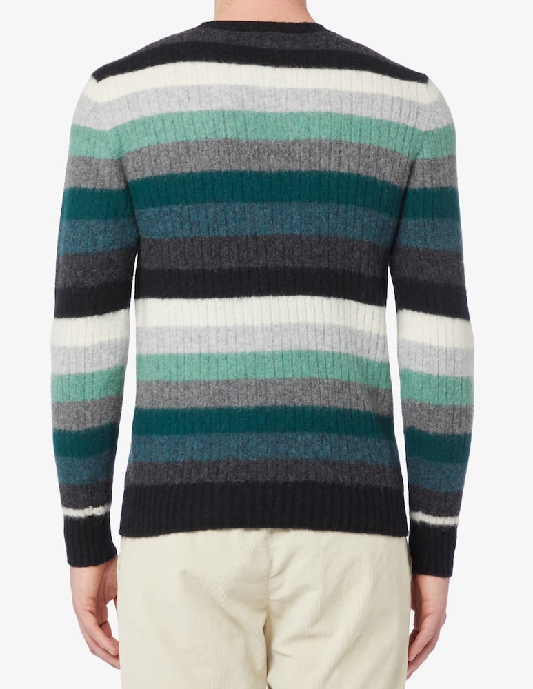 rinascente Drumohr Maglia girocollo a righe in lana di capra - Multicolor