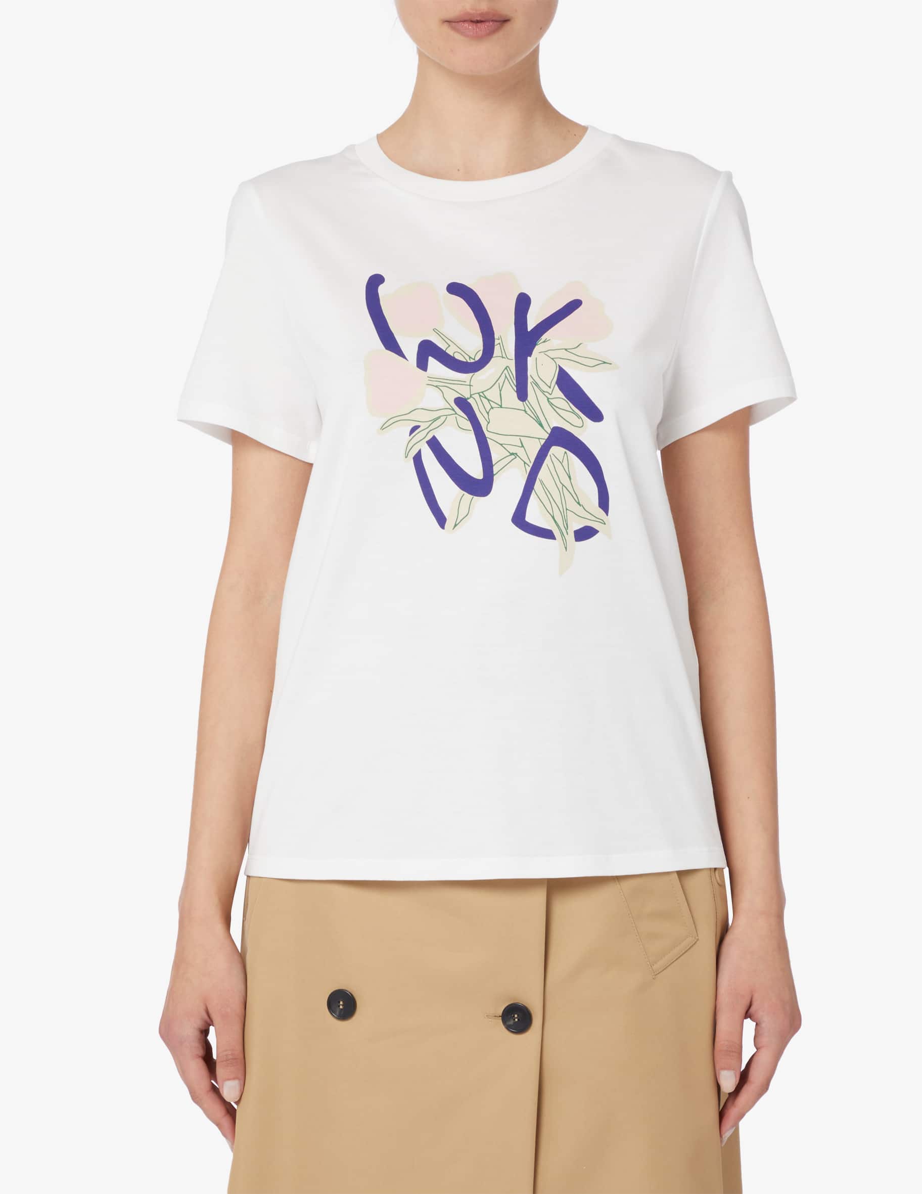 Shop Weekend Max Mara Nervi cotton t-shirt on Rinascente
