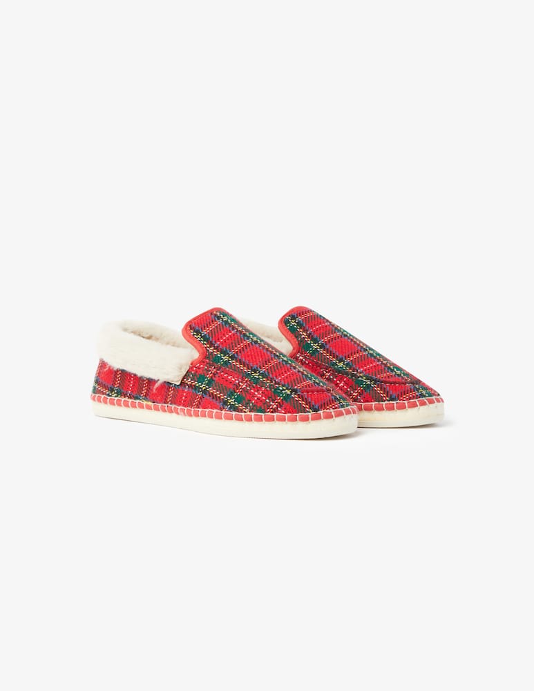 rinascente Manebì Slipon con pelo tartan - Rosso