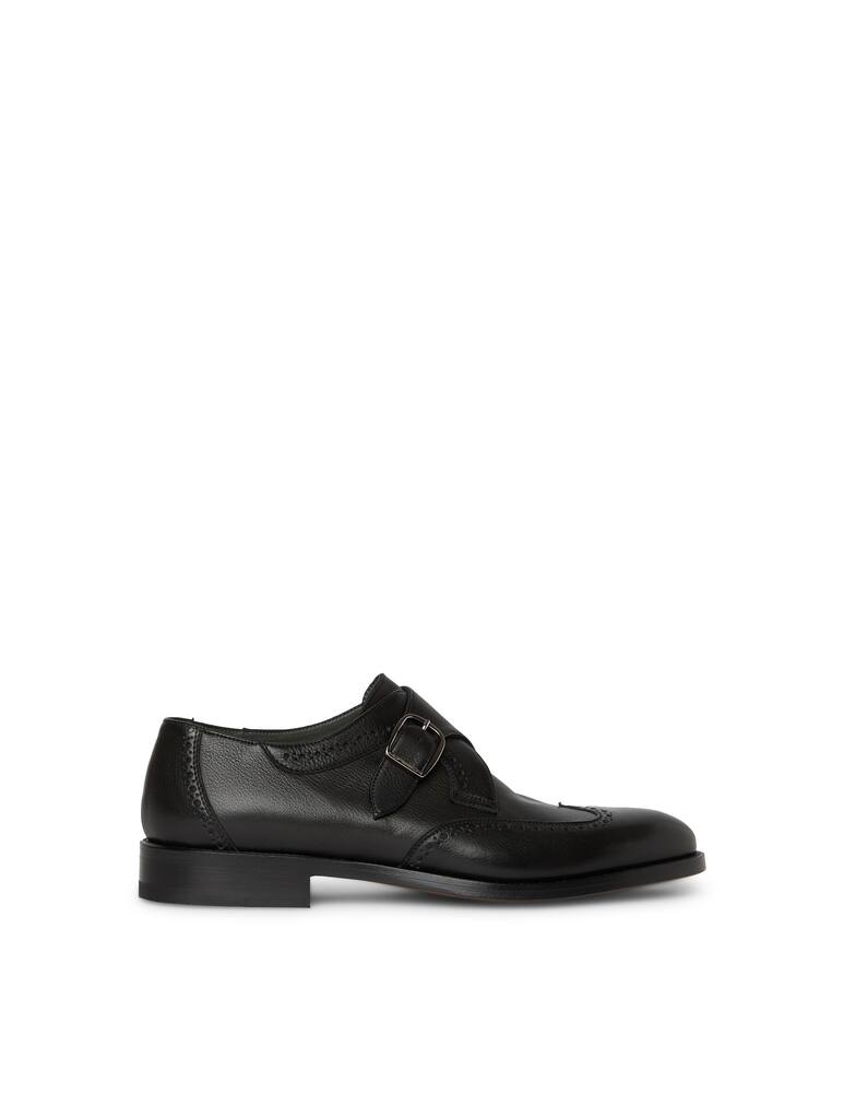 rinascente Moreschi Black calfskin single buckle shoes