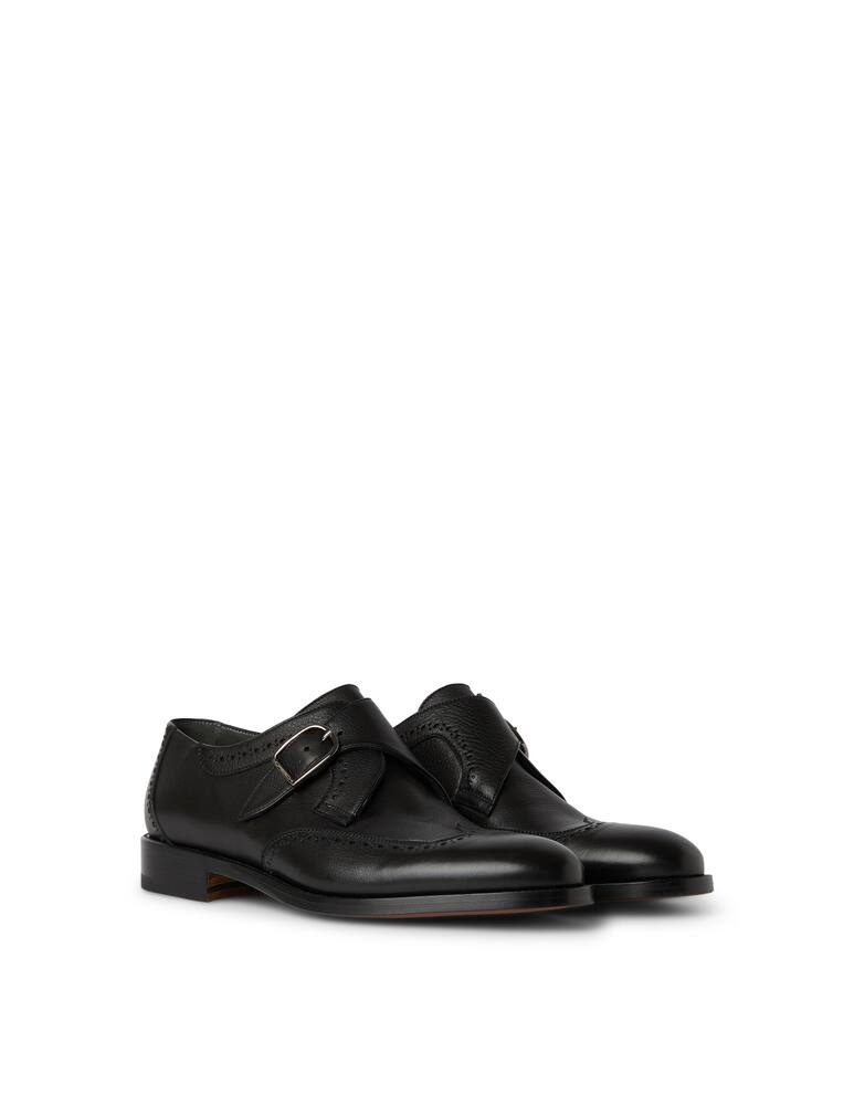rinascente Moreschi Black calfskin single buckle shoes
