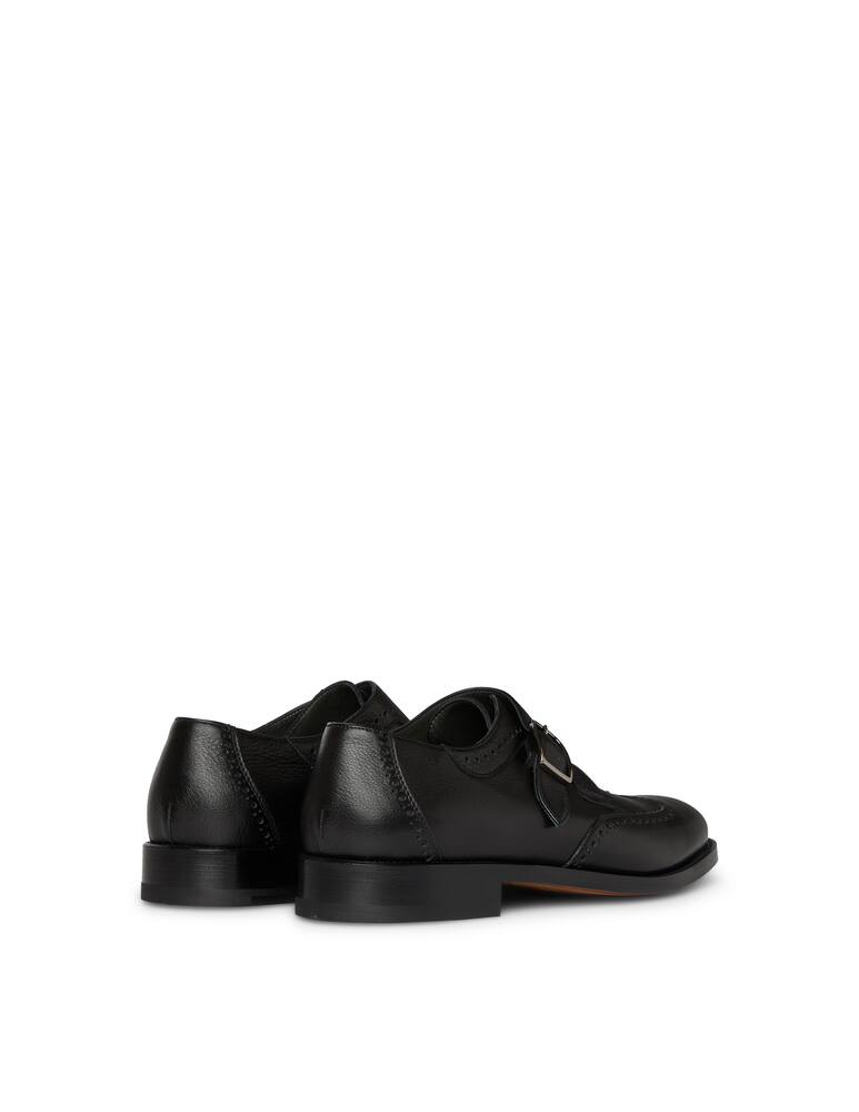 rinascente Moreschi Black calfskin single buckle shoes