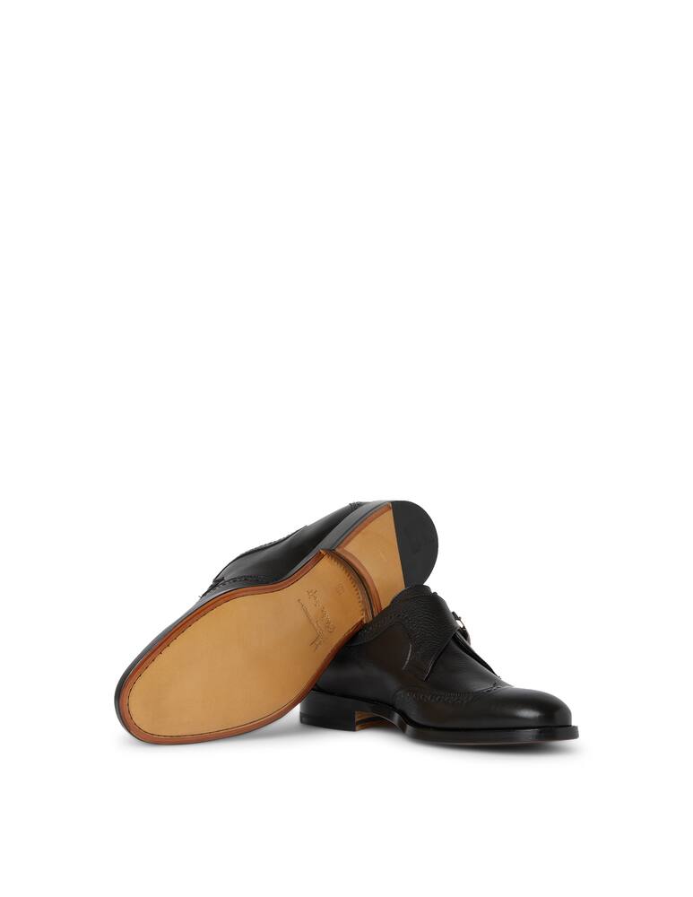 rinascente Moreschi Black calfskin single buckle shoes
