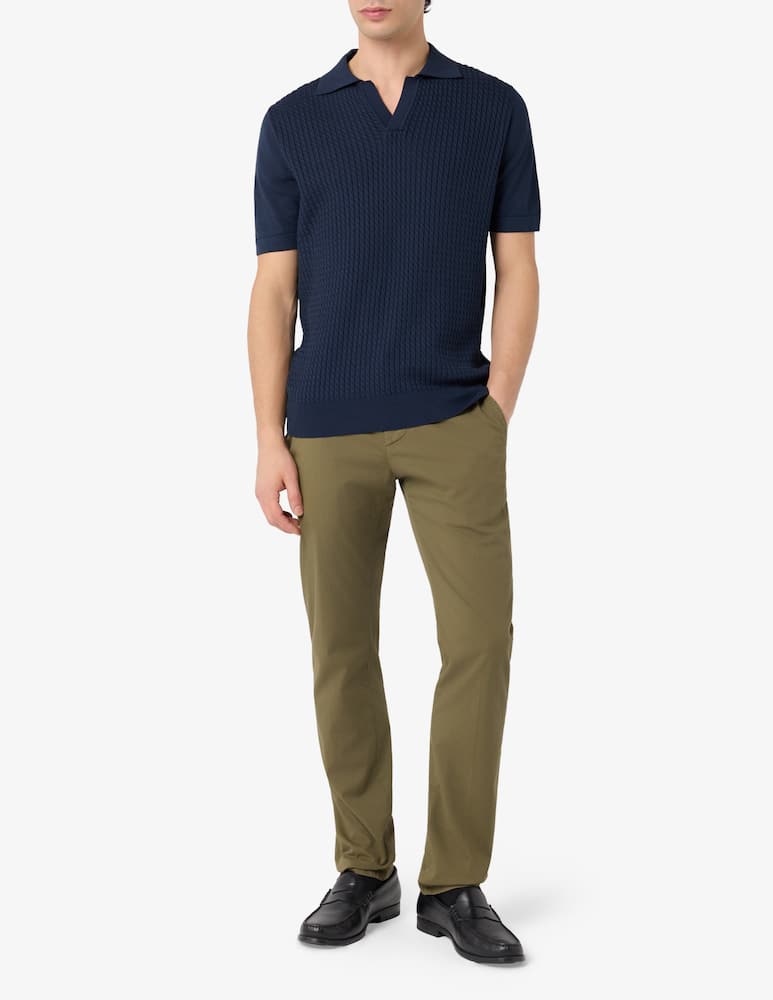Sartoria Italiana Polo v-neck treccina knit - picture 2 Sartoria Italiana Polo v-neck treccina knit - picture 2