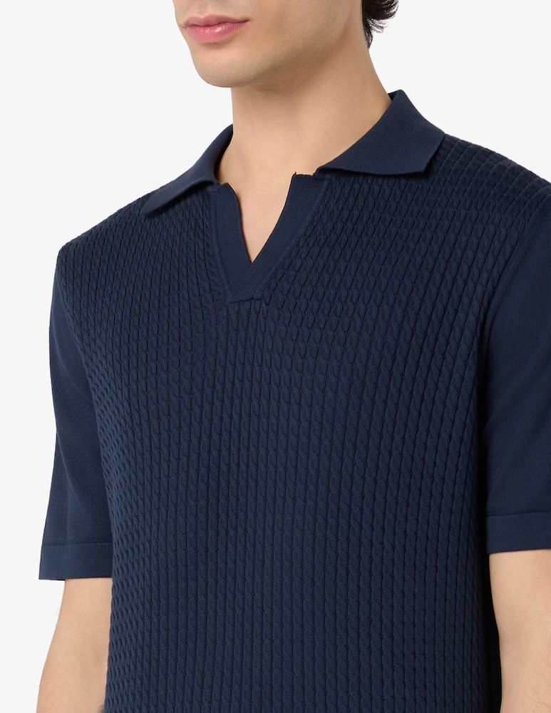 Sartoria Italiana Polo v-neck treccina knit - picture 4 Sartoria Italiana Polo v-neck treccina knit - picture 4