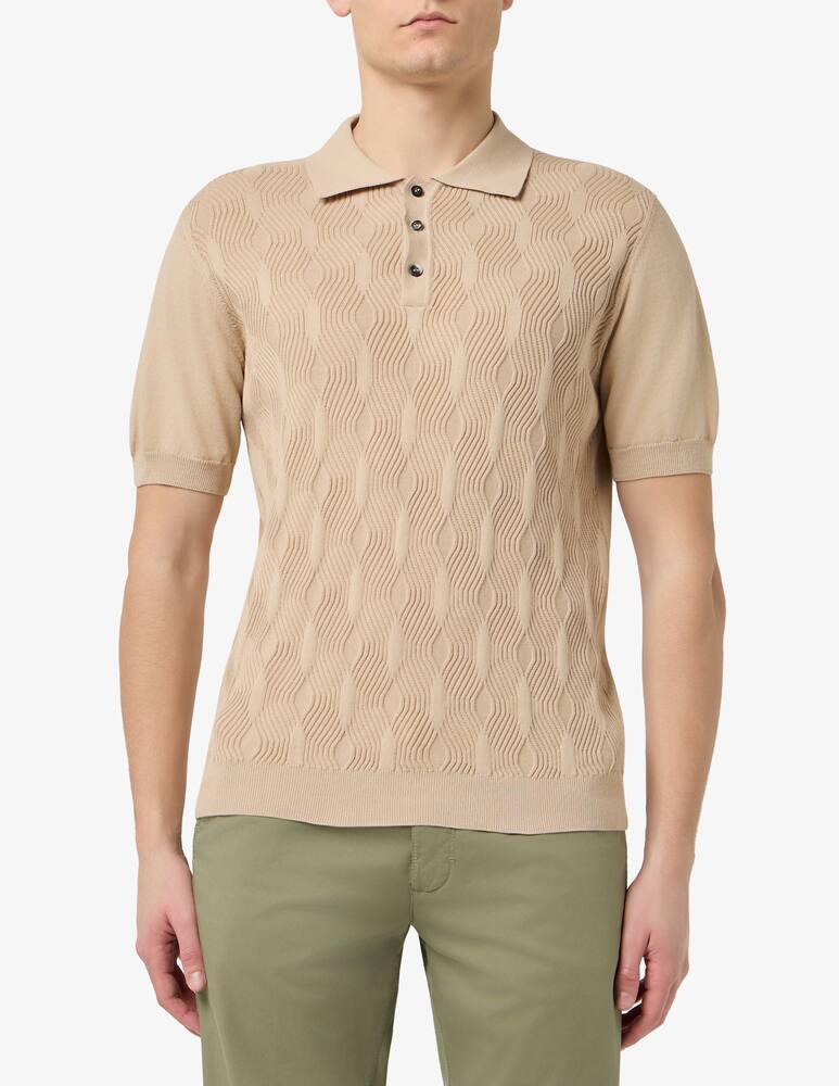 rinascente Sartoria Italiana Wave knit polo shirt