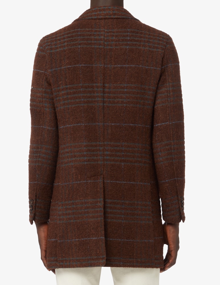 rinascente Manuel Ritz Cappotto in lana a quadri - Marrone