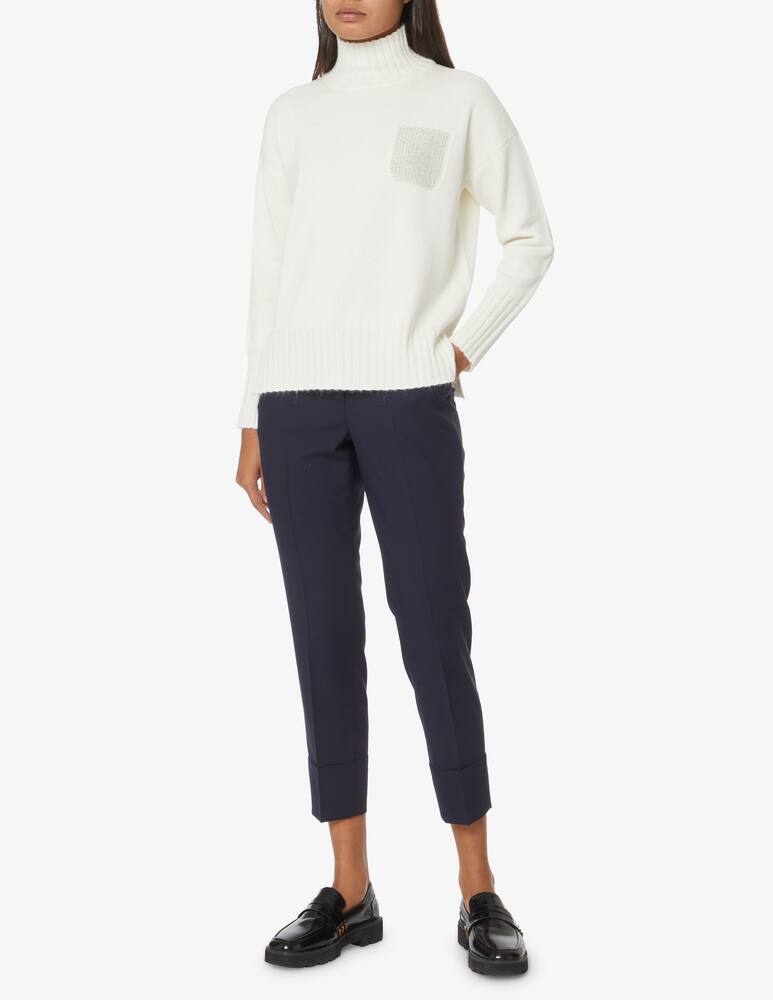 rinascente Peserico Lupetto bordi a costa - Bianco