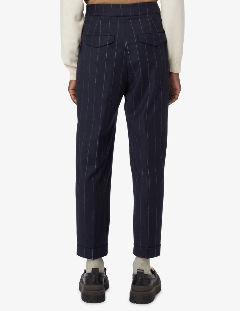 rinascente Peserico Cropped pinstripe trousers - Blue