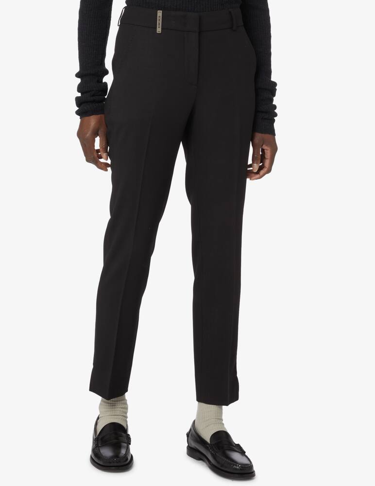 Peserico Cigarette trousers in wool blend - Black - picture 2