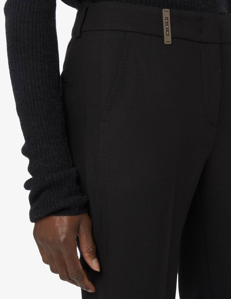 Peserico Cigarette trousers in wool blend - Black - picture 4