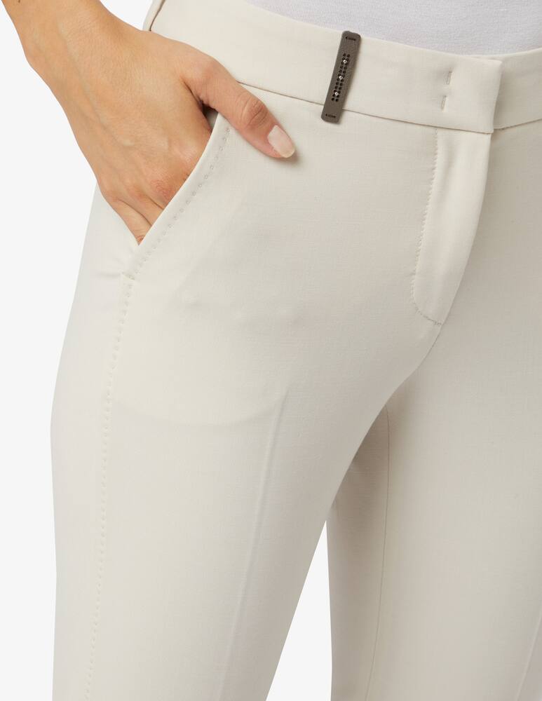 rinascente Peserico Cigarette trousers in wool blend - White
