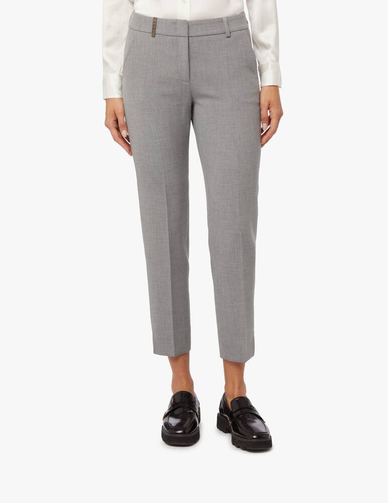 Peserico Cigarette trousers in wool blend - Grey - picture 2