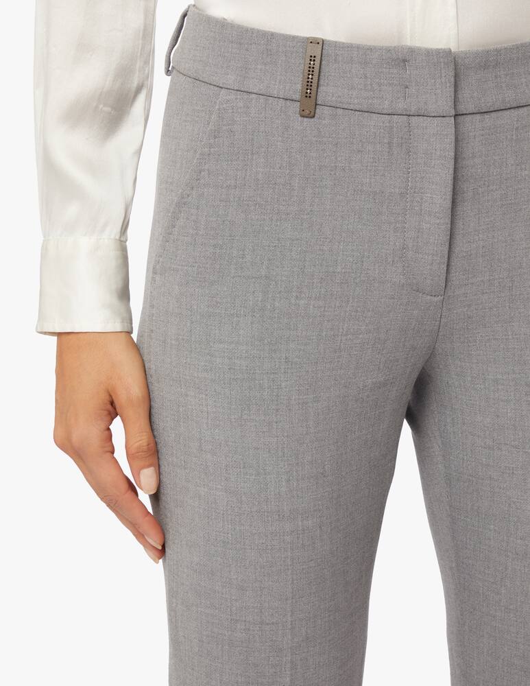Peserico Cigarette trousers in wool blend - Grey - picture 4
