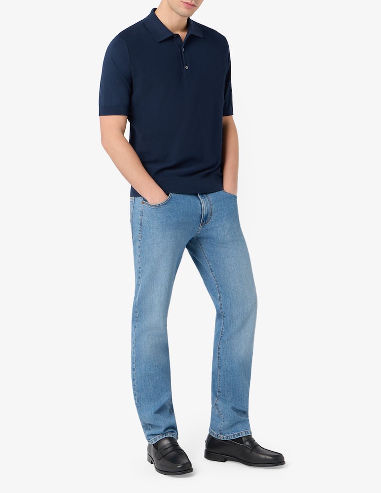 rinascente Ferrante Polo cotton honeycomb knit