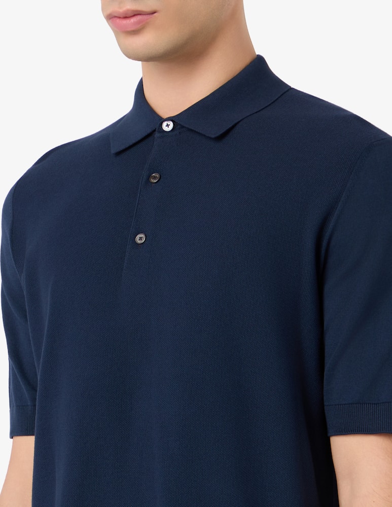 rinascente Ferrante Polo cotton honeycomb knit