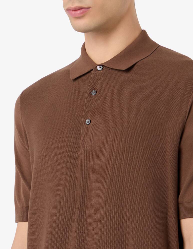 rinascente Ferrante Polo honeycomb knit t-shirt