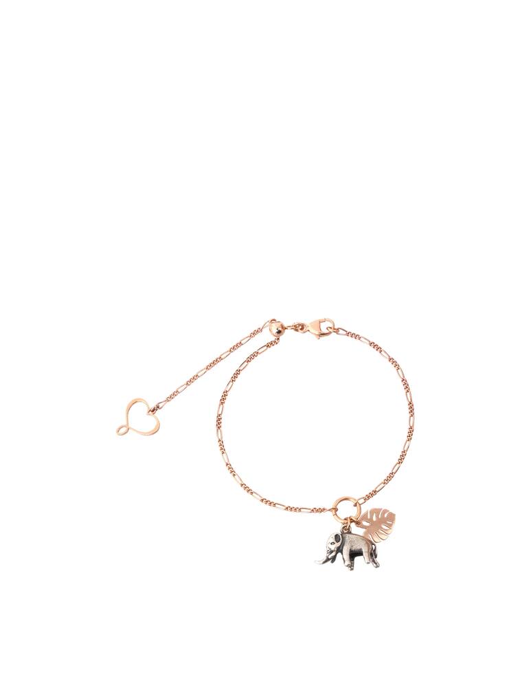 rinascente Maman et Sophie Elephant and Monstera leaf chain bracelet