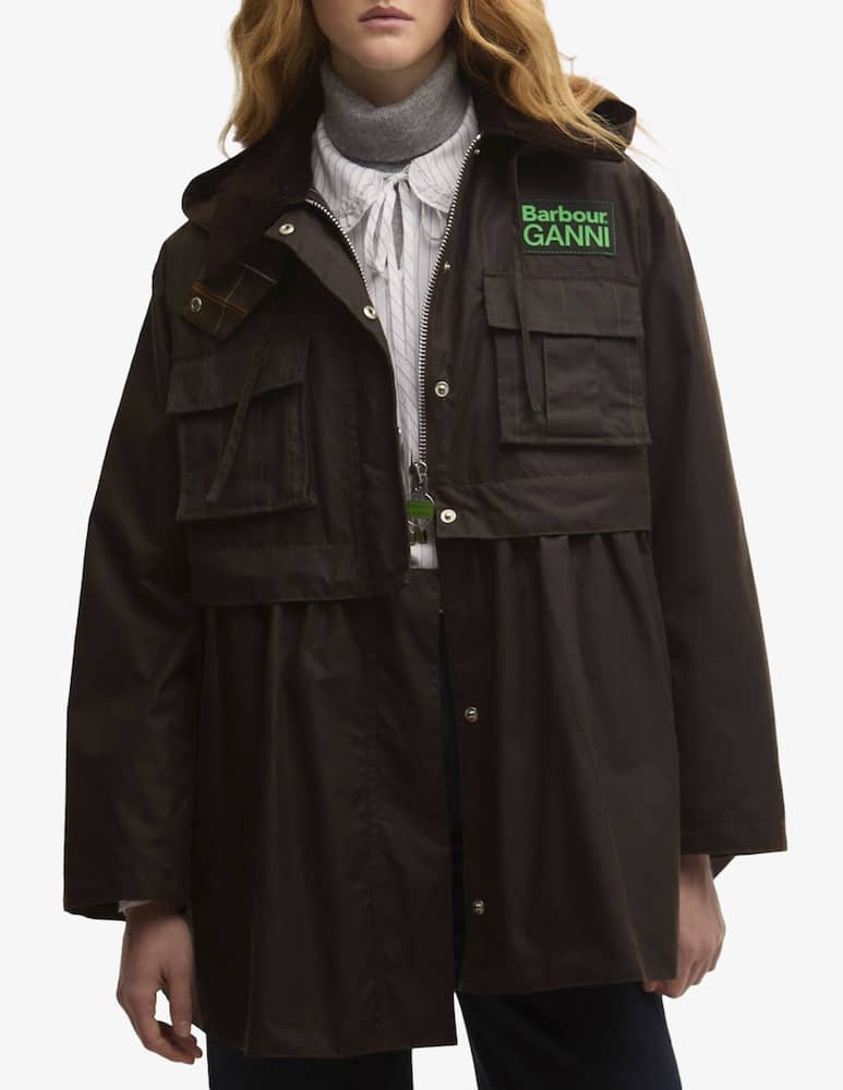 rinascente Barbour Giacca peplum in cotone cerato Barbour x Ganni
