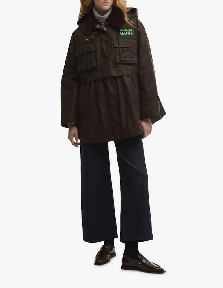rinascente Barbour Giacca peplum in cotone cerato Barbour x Ganni