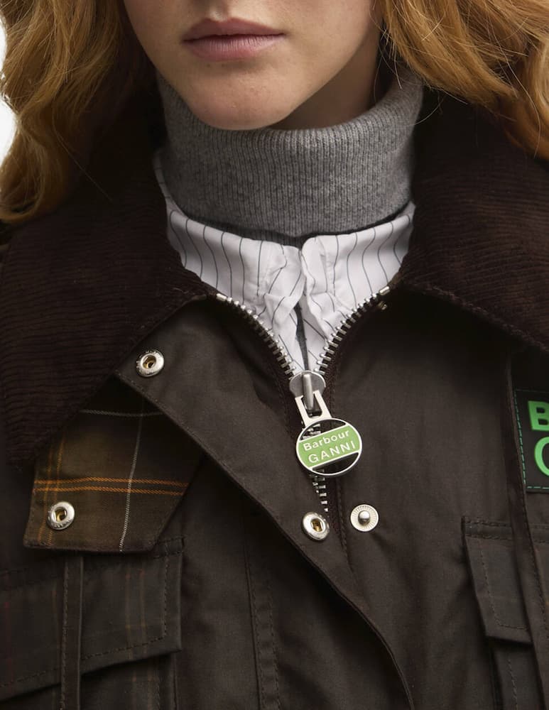 rinascente Barbour Giacca peplum in cotone cerato Barbour x Ganni