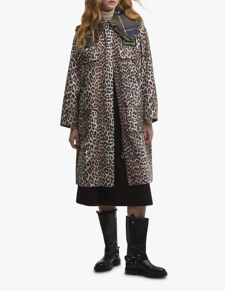 rinascente Barbour Parka impermeabile leopardato Ganni x Barbour