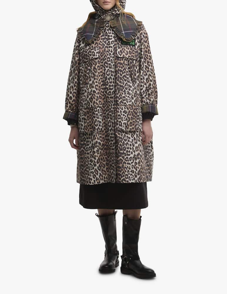 rinascente Barbour Parka impermeabile leopardato Ganni x Barbour