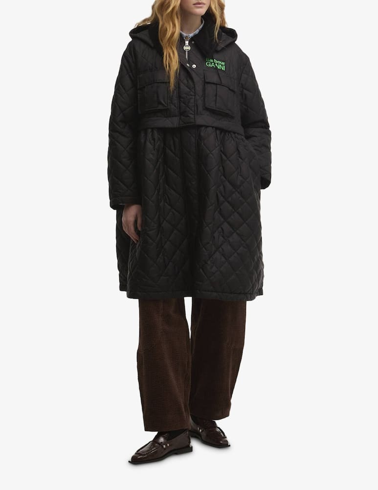 rinascente Barbour Giacca trapuntata peplum Ganni x Barbour