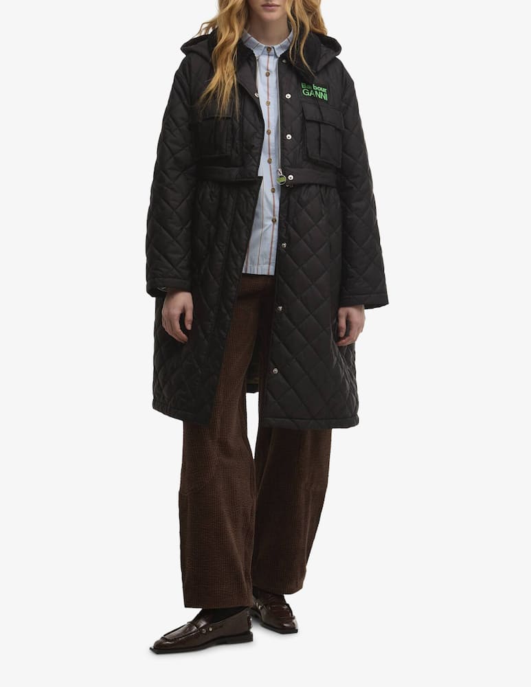 rinascente Barbour Giacca trapuntata peplum Ganni x Barbour
