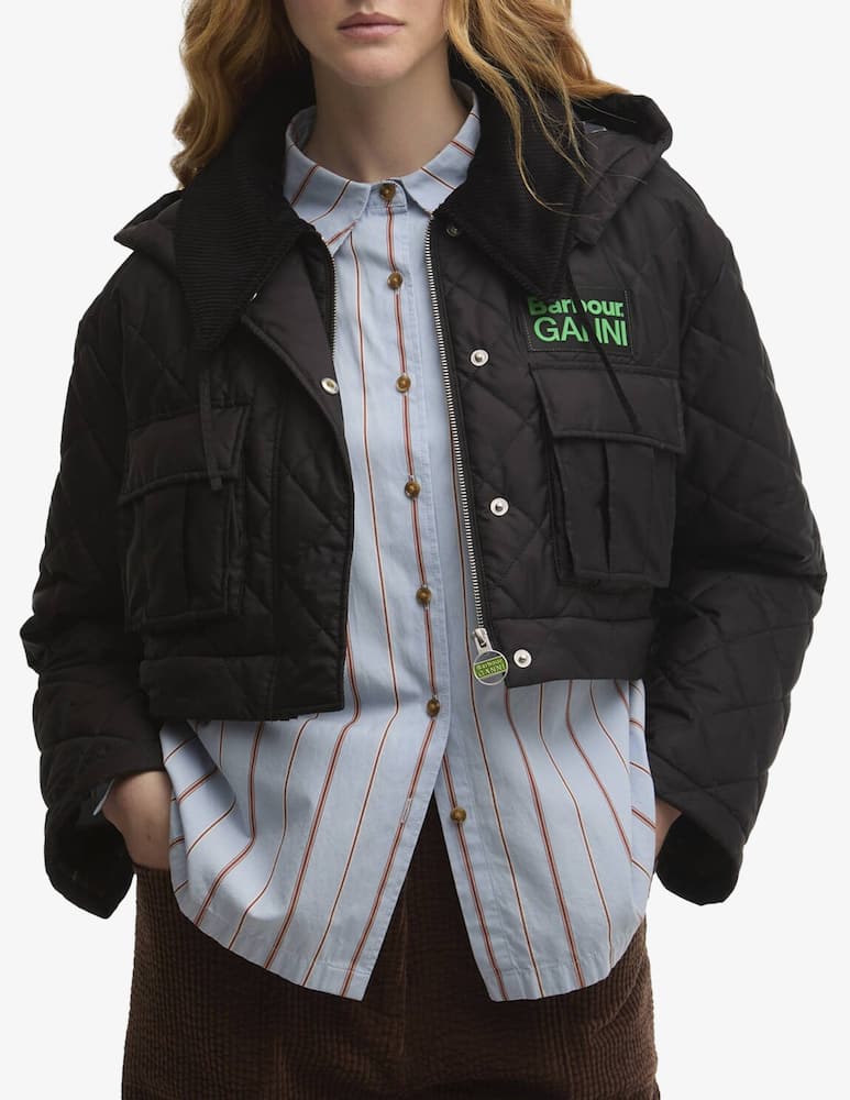 rinascente Barbour Giacca trapuntata peplum Ganni x Barbour