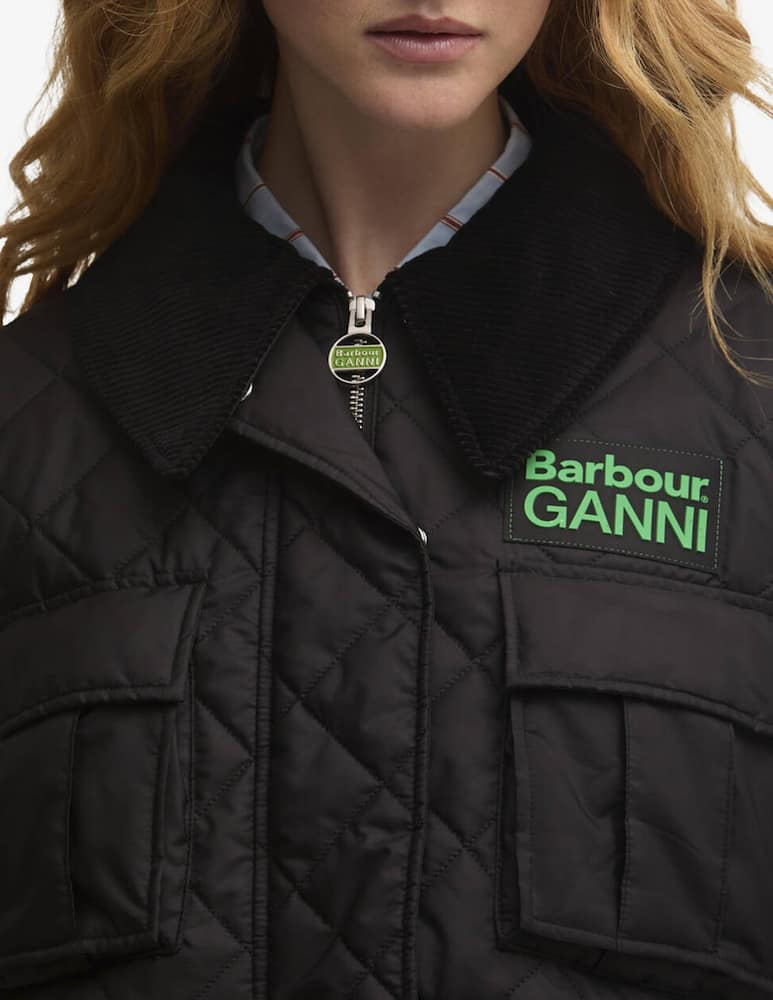 rinascente Barbour Giacca trapuntata peplum Ganni x Barbour