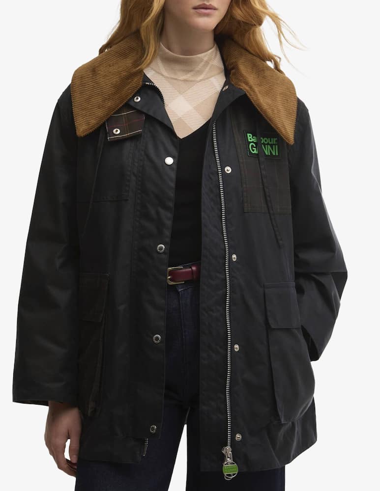 Barbour Giacca cerata con cappuccio Duffle Ganni x Barbour - immagine 1 Barbour Giacca cerata con cappuccio Duffle Ganni x Barbour - immagine 1