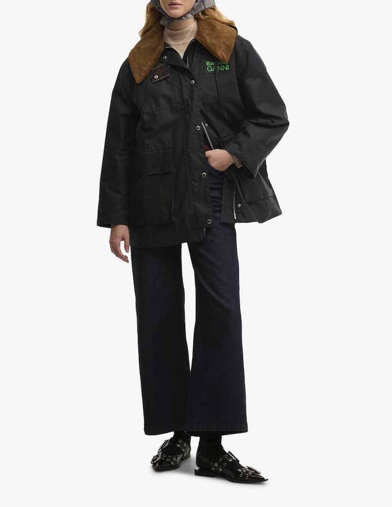 Barbour Giacca cerata con cappuccio Duffle Ganni x Barbour - immagine 2 Barbour Giacca cerata con cappuccio Duffle Ganni x Barbour - immagine 2