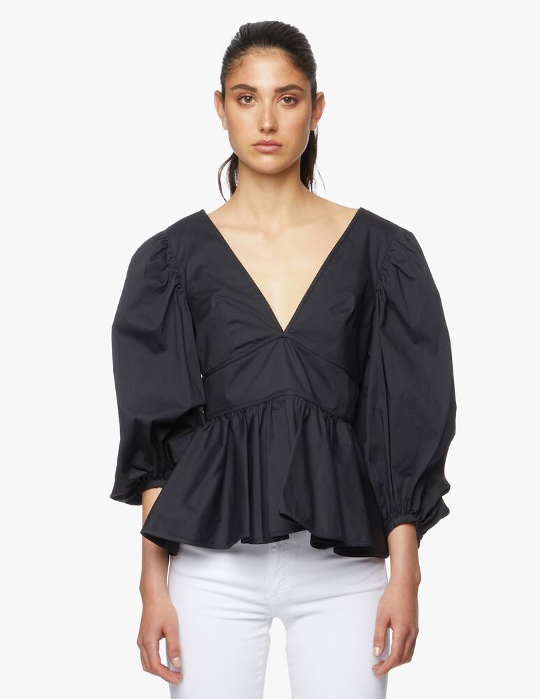 Staud Blusa Luna scollo a v in cotone - immagine 4 Staud Blusa Luna scollo a v in cotone - immagine 4