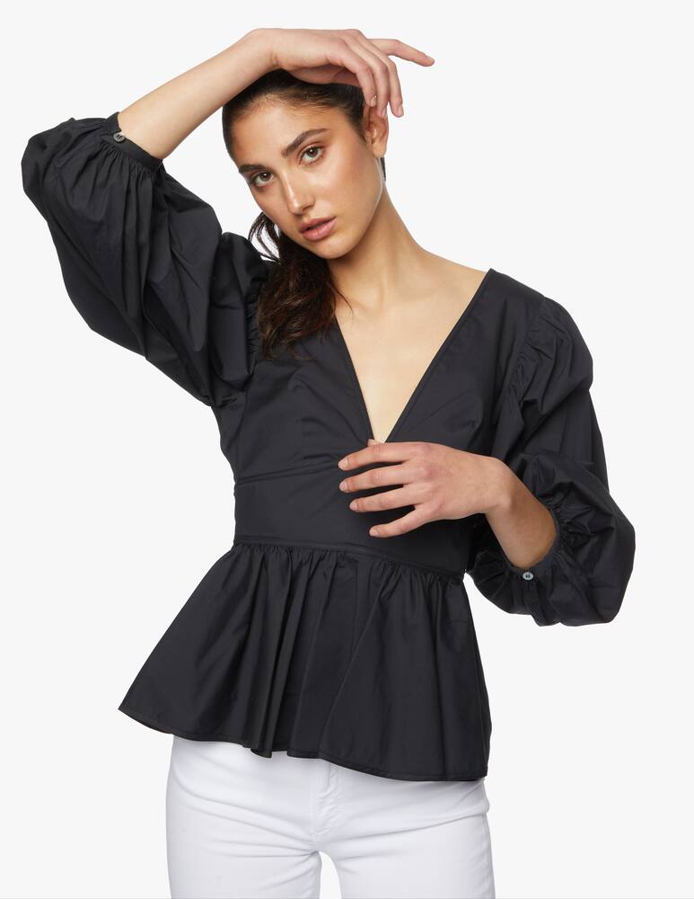 Staud Blusa Luna scollo a v in cotone - immagine 5 Staud Blusa Luna scollo a v in cotone - immagine 5