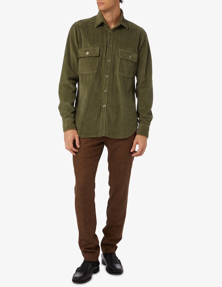 rinascente Tintoria Mattei Corduroy overshirt jacket - Green