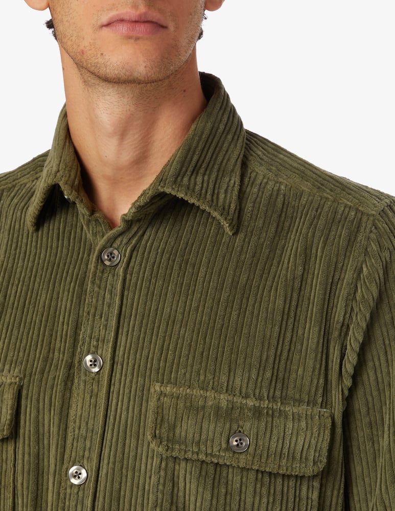 rinascente Tintoria Mattei Corduroy overshirt jacket - Green